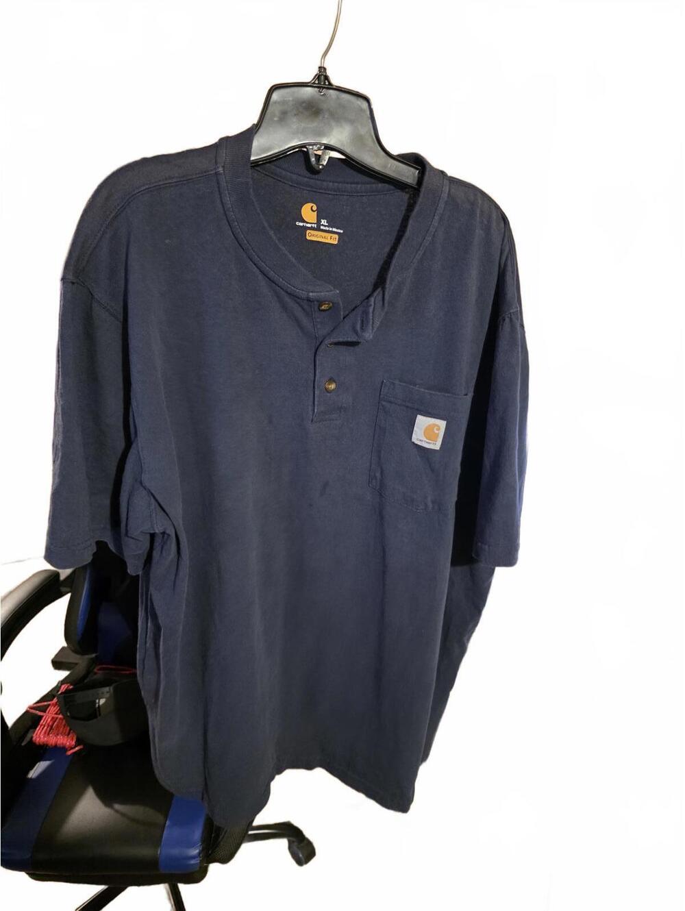 Carhartt Men's Casual Navy Blue Shirt Size XL